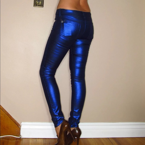 π 7 For All Mankind Liquid Metal Coated Jeans XXS - Picture 5 of 8